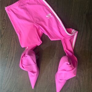 Balenciaga Pink Leggings with White Trim